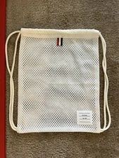 Brand New Thom Browne Mesh Gym Bag, White