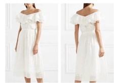 Gorgeous LOVE SHACK FANCY WHITE Broderie MAXI DRESS Large UK12-14. cotton/lined