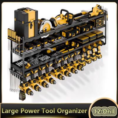 XXXL 4Layer Power Tool Organizer Wall Mount Heavy Duty Utility Rack Drill Holder