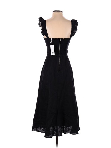 NWT Reformation Spaulding in Black Linen Slit Midi Tank Dress 2 $248  439115792058 | eBay