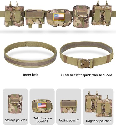 Outdoor Hunting Duty Belt Tactical Battle Belt System - 7-in-1 MOLLE ...