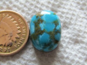 Turquoise Cabochon 10 carat Cab Unknown Origin Web Blue Green Boulder