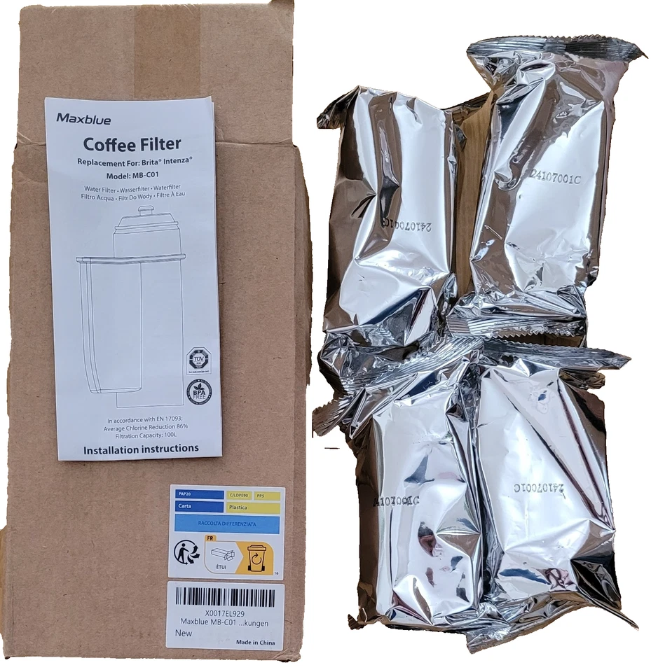 4x Maxblue Ersatz-Wasserfilter für Marke "Brita® Intenza" MB-C01