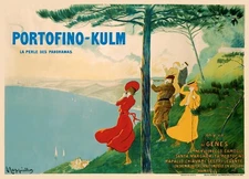 Portofino-Kulm Cappiello Vintage 1906 Poster High Quality Giclee Print 60 x 43"
