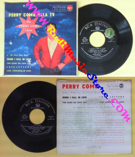 LP 45 7'' PERRY COMO alla tv When i fall in love You made me RCA no cd mc dvd - Foto 1 di 1