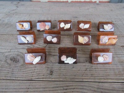 12 Mid Century Modern Tortoise Shell Lucite Acrylic NAPKIN RING HOLDER ...