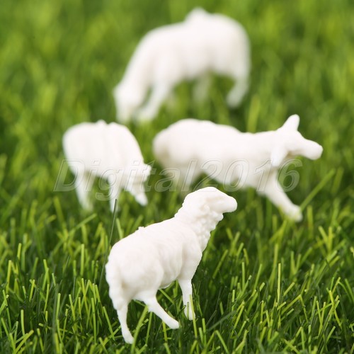 30pcs White Unpainted Model Sheep Farm Animals Train Scenery DIY Scale 1:87 - Picture 9 of 10
