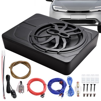 12V 10inch Under-Seat Subwoofer Powered Car Truck Sub w/ Amp Kit Brand New-