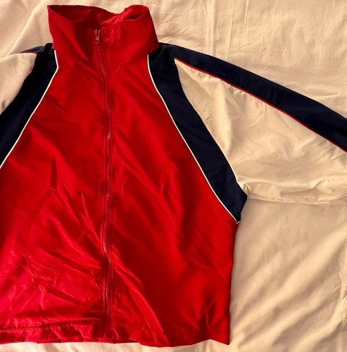 GK WARM UP JACKET ADULT SMALL NAVY RED WHITE MICROFIBER GYMNASTICS CHEER Sz S - Picture 5 of 9
