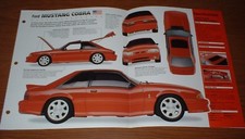 1993 Mustang SVT Cobra Original Imp Brochure Poster Ford 93 Gt 5.0