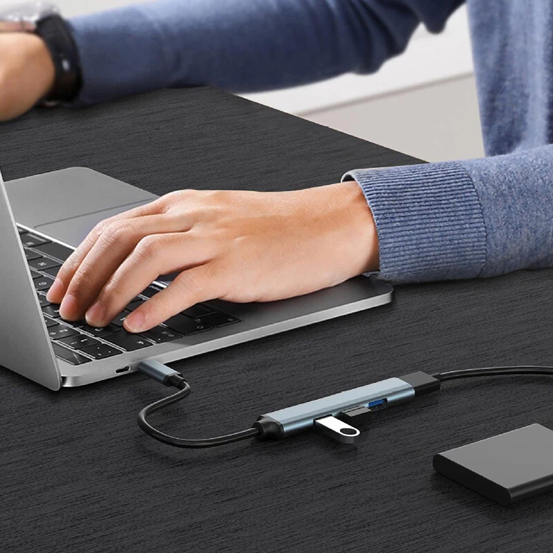 Adapter USB C HUB Type C 4 Port High Speed Multi USB Splitter PC Laptop Macbook/ - Image 3 of 4