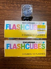 Vintage Blue Dot Flash Cubes New Old Stock 2 Packs Of 3 Cubes  1 GE Cube