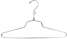 100 Metal Hangers Chrome Dress Shirt Retail Salesman Clothing Security Loop 16"
