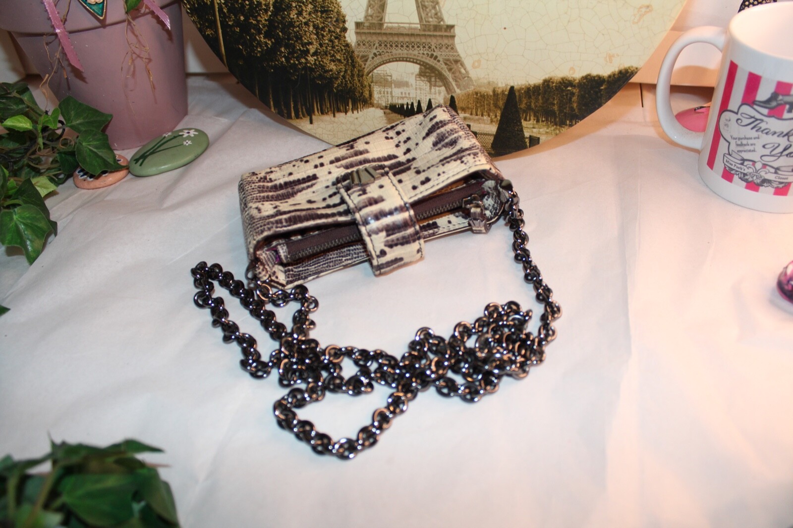 ECLECTIC HENRI BENDEL MINI PYTHON" RARE" CHAIN CR… - image 17