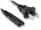 6 ft AC Power Cord 125V 10A, Figure 8 non-polarized, NEMA 1-15P to IEC-60320-C7
