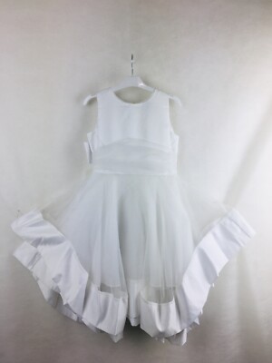 2PC Chasing Fireflies Girls Statin Dress Big Bow White Tulle 5Layer W/Mini Skirt