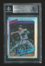 1999 Topps Finest Nolan Ryan Angels Reprint Refractor #13 Signed Auto BGS Slab