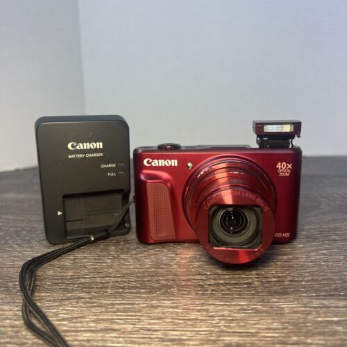 Appareil photo numérique compact 20,3 mégapixels Canon PowerShot SX720 HS - rouge avec chargeur-carte - Photo 1 sur 7