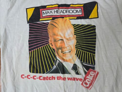Vintage Max Headroom Coke Promo T-shirt White size Small / Medium - no tag - Picture 2 of 10
