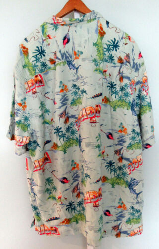 Florida Print Tommy Bahama 1XB Silk SS Shirt EXC Tropical - Picture 3 of 5