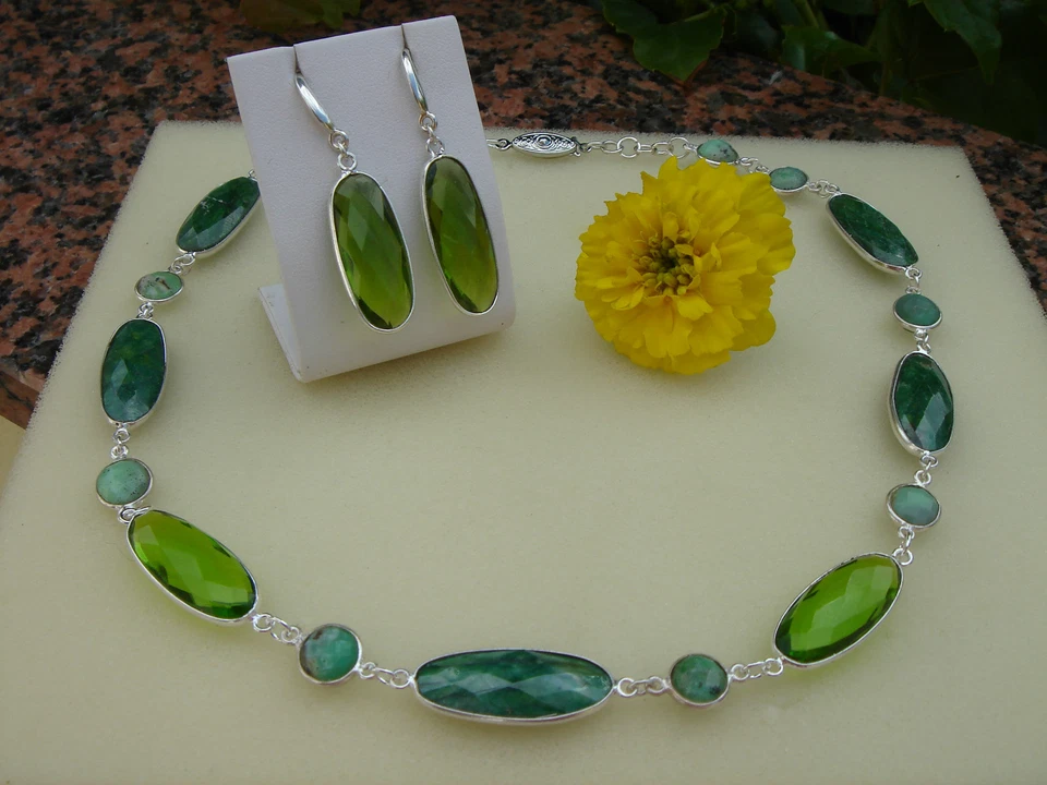 Funkel-Ohrringe in tollem Grün! Peridot-Quarz an Silber! - Bild 2 von 4