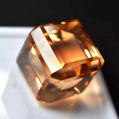 EGL Certified Natural 195.05 Ct Brazilian BROWNISH Topaz Cube CUT Loose Gemstone