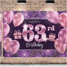 CelebrateHer 63rd Birthday Bash Kit - Vibrant Pink Purple Gold Party Decorations