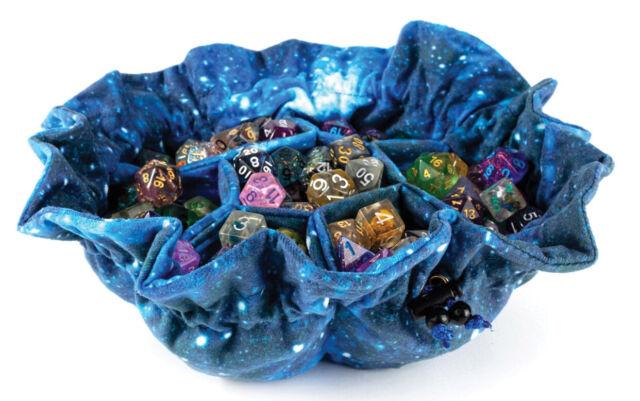 MET9101 Metallic Dice Games Velvet Compartment Dice Bag with Pockets: Galaxy