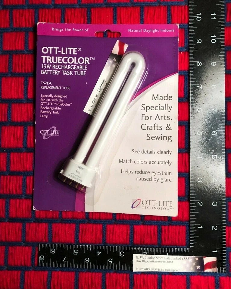 genuine OTT-LITE fluorescent 13w light bulb rechargeable lamp 4 pin 2G7 type F  - Image 2 of 3