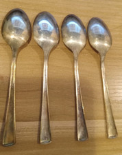 LOT DE 4 ANCIENNES CUILLÈRES ASSIETTE ARGENT TULIPE FAIRFIELD