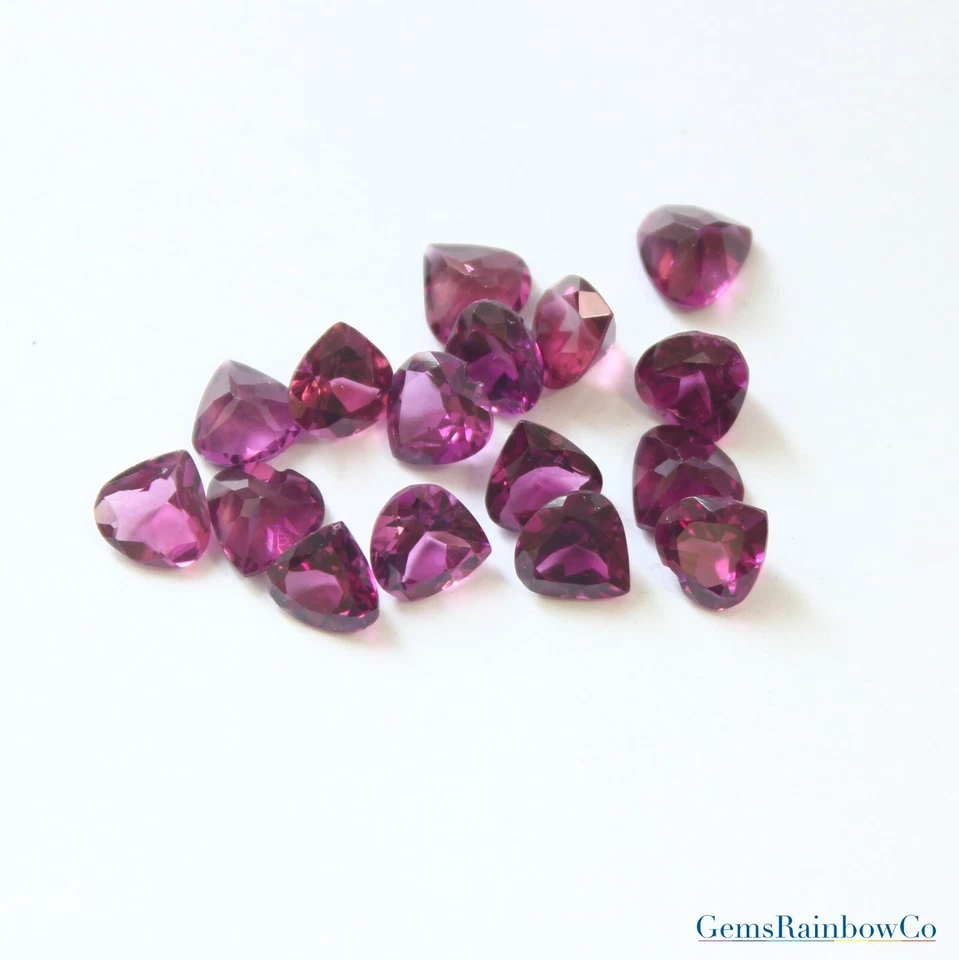Corazón Natural Granate Rosa Rodolita/Almandina Facetado 4 mm a 10 mm Calidad AAA Foto 4 de 4