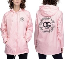 Obey Rue De La Ruine Lined Pink Coaches Jacket Hooded- Size L Urban Outfitters