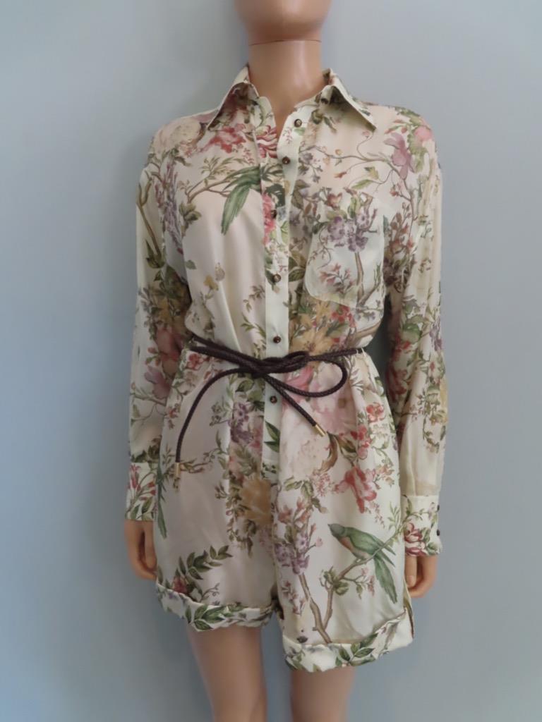 ZIMMERMANN★素敵!Cream Floral Waverly Romper NWT ZIMMERMANN Cream Floral Waverly Playsuit/Romper AU 0/US