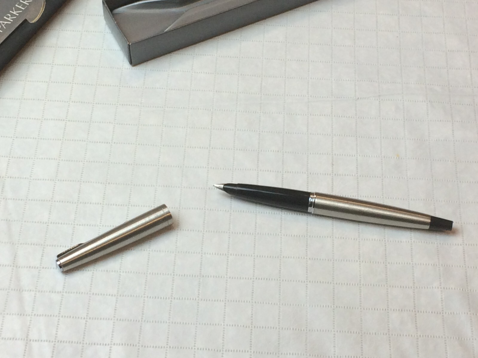 Vintage Parker 45 Fountain Pen Brushed Steel Black Accents from ...