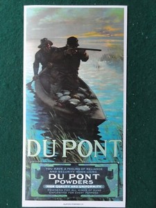 Dupont Gun Powders Advertising Poster Duck Hunting 