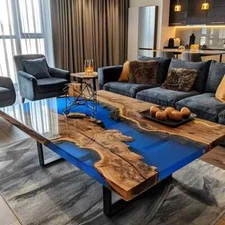 Epoxy Resin Table Top, Acacia Wooden Furniture, Living Room Decor Epoxy Table