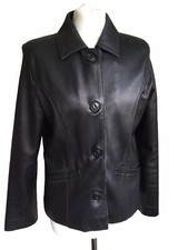 Sam Cuir Leather Jacket Butter Soft Women's S Uk 10 Black