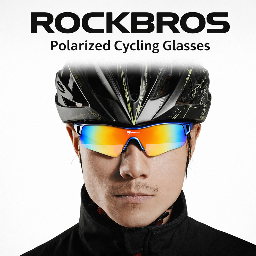 ROCKBROS Occhiali Ciclismo Polarizzati 5 Lenti Occhiali Bici Occhiali UV400 Unisex