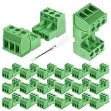 20 PCS 3P 15A 300V Terminal Block Assortment 5.08mm Pitch PCB Mount Screw