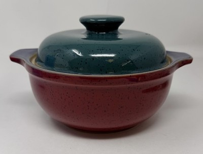 Denby England Harlequin Round 1 Qt Casserole Dish Covered Serving Stoneware