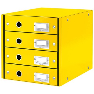 LEITZ Schubladenbox Click & Store  gelb 60490016, DIN A4 mit 4 Schubladen, 1...