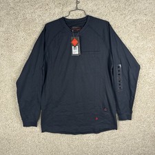 Forge FR Navy Work Shirt Mens Medium Long Sleeve Fire NFPA 70E HRC-2 MFRCNT-LW