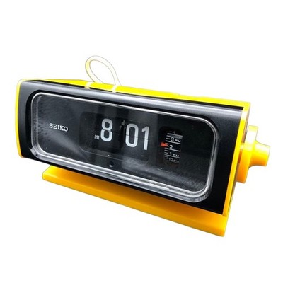 Seiko Flip Clock Pop Yellow Space Age Retro Digital Japan 100V Vintage Working