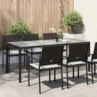 Gartentisch Aus Polyrattan Mit GehäRteter Glasplatte 190X90X75 Cm Braun