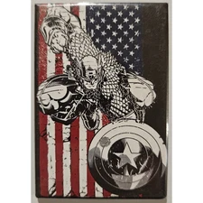 Captain America Comic Art American Flag Patriotic Graphic Magnet