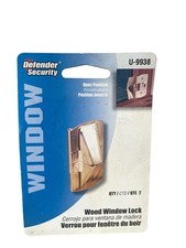 Defender Security U-9938 Brass Plated Steel Flip Window Lock for Wood Windows
