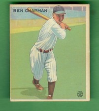 1933 GOUDEY R319 #191 BEN CHAPMAN - NEW YORK YANKEES - EX-MT
