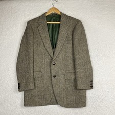 Vintage 80s Harris Tweed Blazer Mens 40 Wool Herringbone