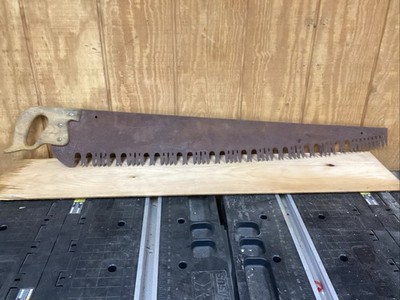 WI Barn Antique Primitive 1 One Man 48'' WARRANTED SUPERIOR Crosscut Log Saw CC