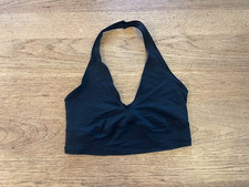 PINK Victoria's Secret Black MEDIUM Base Stretch Halter Bra Top Bralette Bra